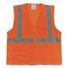 ANSI Class 2 Two-Pocket Zipper Mesh Safety Vest, Polyester Mesh, X-Large, Orange1