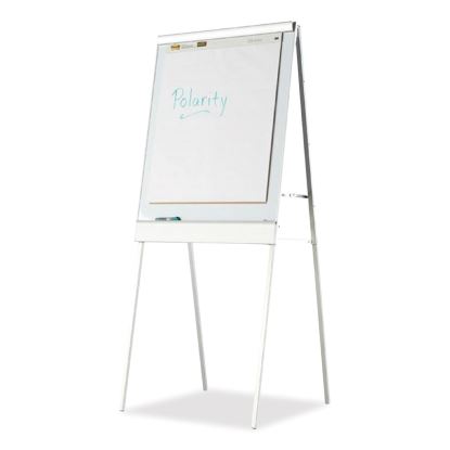 Polarity Height Adjustable Dry Erase Flipchart Easel, 30 x 20-31 x 50-74 Easel, 30 x 38 Board, White Surface, Silver Frame1