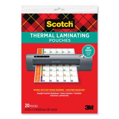 Laminating Pouches, 3 mil, 8.9 x 11.4, Clear, 20/Pack1