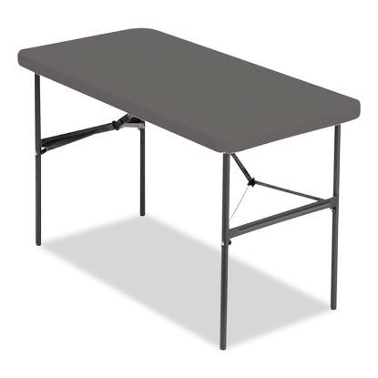 IndestrucTable Commercial Folding Table, Rectangular, 48" x 24" x 29", Charcoal Top, Charcoal Base/Legs1