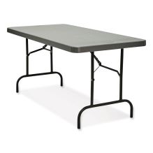 IndestrucTable Commercial Folding Table, Rectangular, 60" x 30" x 29", Charcoal Top, Charcoal Base/Legs1