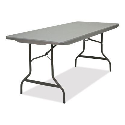 IndestrucTable Commercial Folding Table, Rectangular, 72" x 30" x 29", Charcoal Top, Charcoal Base/Legs1