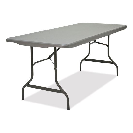 IndestrucTable Commercial Folding Table, Rectangular, 72" x 30" x 29", Charcoal Top, Charcoal Base/Legs1