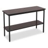 OfficeWorks One-Shelf Utility Table, Rectangular, 47.25" x 17.7" x 29.5", Walnut Top, Black Base/Legs1
