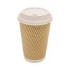 Ripple Hot Cups, 16 oz, Kraft/White, 500/Carton1