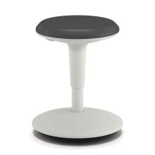 Revel Adjustable Height Fidget Stool, Backless, Supports Up to 250 lb, 13.75" to 18.5" Seat Height, Charcoal Seat, White Base1