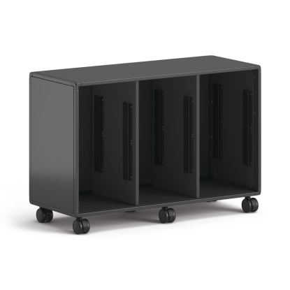 Class-ifi Tote Storage Cabinet, Three-Wide, 46.63" x 18.75" x 31.38", Charcoal Gray1