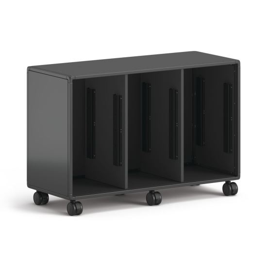 Class-ifi Tote Storage Cabinet, Three-Wide, 46.63" x 18.75" x 31.38", Charcoal Gray1