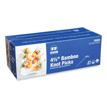 Knotted Bamboo Pick, Natural, 4.5", 100 Pack, 10 Packs/Carton1