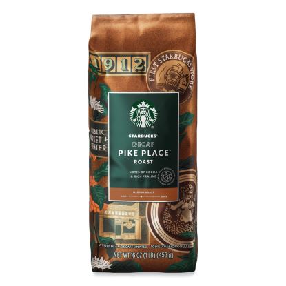 Whole Bean Coffee, Decaffeinated, Pike Place, 1 lb, Bag1