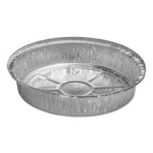 Round Aluminum Container with Lid, 48 oz, 9" Diameter x 1.66"h, Silver, 500/Carton1