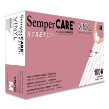 Stretch Vinyl Examination Gloves, Cream, Medium, 100/Box, 10 Boxes/Carton1