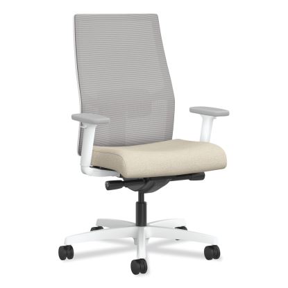 Ignition 2.0 4-Way Stretch Mid-Back Task Chair, White Adjustable Lumbar Support, Biscotti/Fog/White, Ships in 7-10 Bus Days1