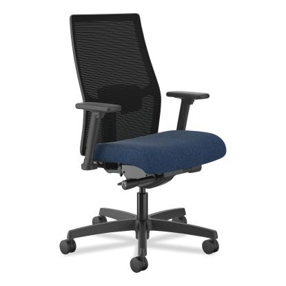 Ignition 2.0 4-Way Stretch Mid-Black Mesh Task Chair, Supports 300 lb, 17" to 21" Seat Ht, Navy/Black, Ships in 7-10 Bus Days1