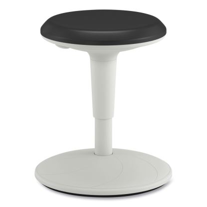 Revel Adjustable Ht Fidget Stool, Backless,Up to 250lb, 13.75" to 18.5" Seat Ht,Black Seat/White Base, Ships in 7-10 Bus Days1