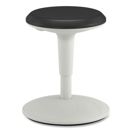 Revel Adjustable Ht Fidget Stool, Backless,Up to 250lb, 13.75" to 18.5" Seat Ht,Black Seat/White Base, Ships in 7-10 Bus Days1