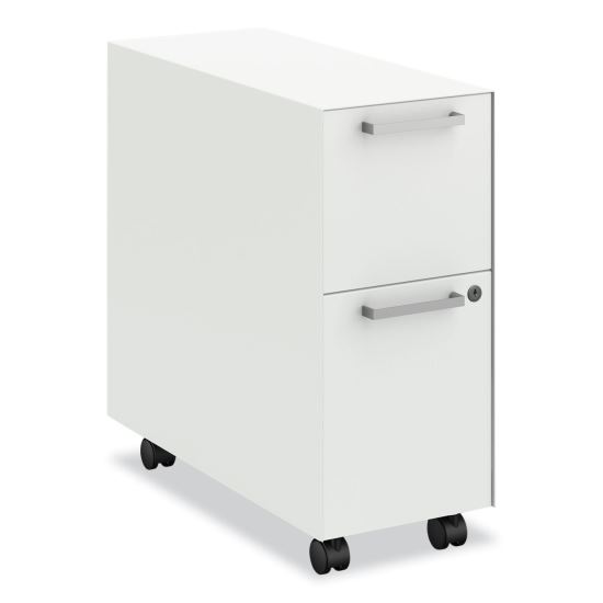 Fuse Mobile Slim Pedestal File, Left/Right, 2-Drawers: Box/File, Letter, Designer White, 10x23.25x21, Ships in 7-10 Bus Days1