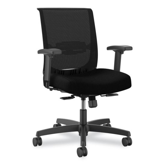 Convergence Mid-Back Task Chair, Swivel-Tilt, Up to 275lb, 16.5" to 21" Seat Ht, Black Seat/Back/Frame,Ships in 7-10 Bus Days1