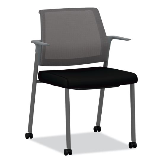 Cipher Mesh Back Guest Chair, 24.25" x 24.13" x 33.5", Black Seat, Charcoal Back, Charcoal Base, Ships in 7-10 Business Days1