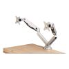 Dual Monitor Arm w/USB, 21" Monitors, 360 deg Rotation/Pan,+15 deg/-85 deg Tilt, Silver, Up to 19.8lb, Ships in 7-10 Bus Days1
