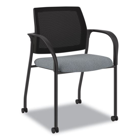 Ignition Series Mesh Back Mobile Stacking Chair, Fabric Seat, 25 x 21.75 x 33.5, Basalt/Black, Ships in 7-10 Business Days1