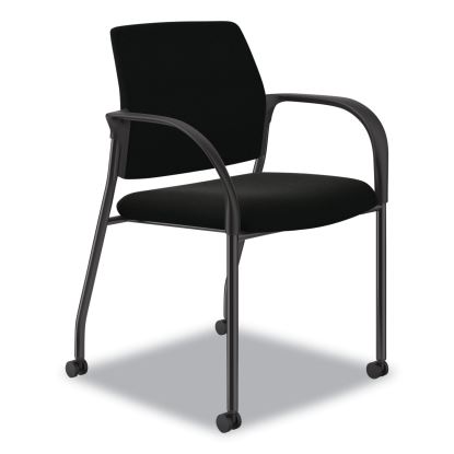 Ignition Series Guest Chair with Arms, Polyurethane Fabric Seat, 25" x 21.75" x 33.5", Black, Ships in 7-10 Business Days1