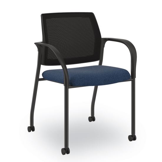 Ignition Series Guest Chair with Arms, 25" x 21.75" x 33.5", Navy Seat, Black Back, Black Base, Ships in 7-10 Business Days1