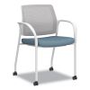 Ignition Series Mesh Back Mobile Stacking Chair, Fabric Seat, 25 x 21.75 x 33.5, Carolina/Fog/White, Ships in 7-10 Bus Days1