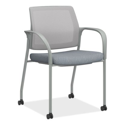 Ignition Series Mesh Back Mobile Stacking Chair, 25 x 21.75 x 33.5, Basalt/Fog, Textured Silver Base, Ships in 7-10 Bus Days1