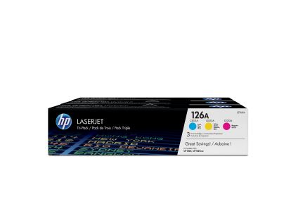 HP 126A (CF341A) 3-PACK CYAN/MAGENTA/YELLOW ORIGINAL LASERJET TONER CARTRIDGES1