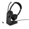 Jabra Evolve2 55 Headset Wired & Wireless Head-band Office/Call center Bluetooth Charging stand Black1