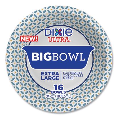 Heavy-Duty Big Bowls, 34 oz, Multicolor, 16/Pack1