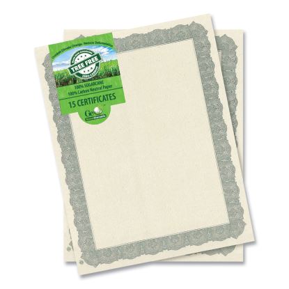 Award Certificates, 8.5 x 11, Natural with Silver Braided Border. 15/Pack1