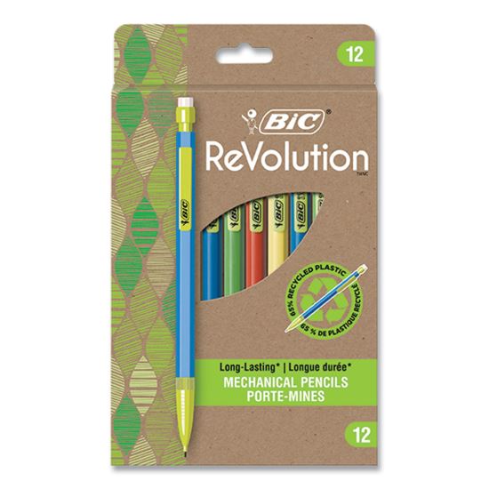 ReVolution Mechanical Pencil, 0.7 mm, HB (#2), Black Lead, Assorted Barrel Colors, 12/Pack1