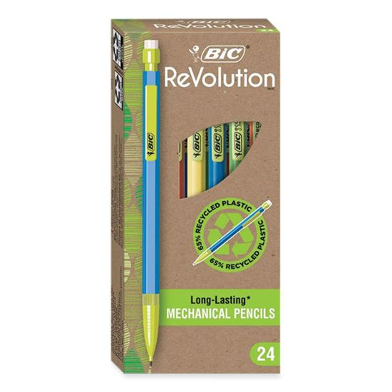 ReVolution Mechanical Pencil, 0.7 mm, HB (#2), Black Lead, Assorted Barrel Colors, 24/Pack1