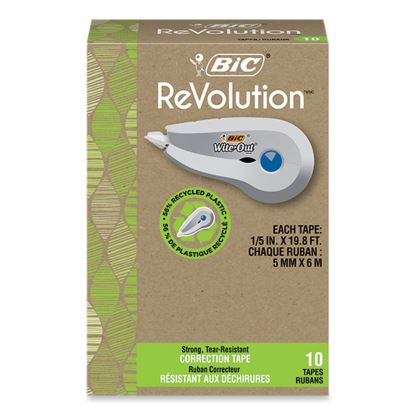 Wite-Out Brand Ecolutions Correction Tape, Non-Refillable, White, 0.2" x 19.8 ft, 10/Pack1