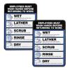 Employees Must Wash Hands Indoor Wall Sign, 5" x 7", Black/Blue/White Face, Black/Blue Graphics, 2/Pack1