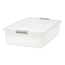 50 Qt. Latch Lid Underbed Storage Box, 17.75" x 32.5" x 6.5", Clear1