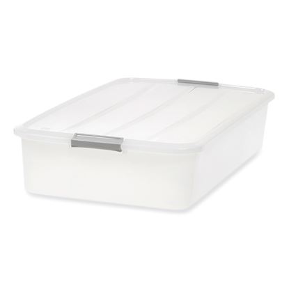 50 Qt. Latch Lid Underbed Storage Box, 17.75" x 32.5" x 6.5", Clear1