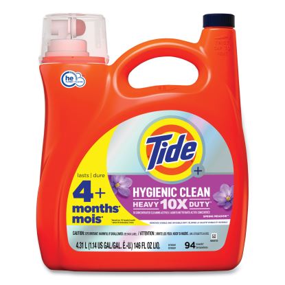 Hygienic Clean Heavy 10x Duty Liquid Laundry Detergent, Spring Meadow Scent, 146 oz Pour Bottle, 4/Carton1