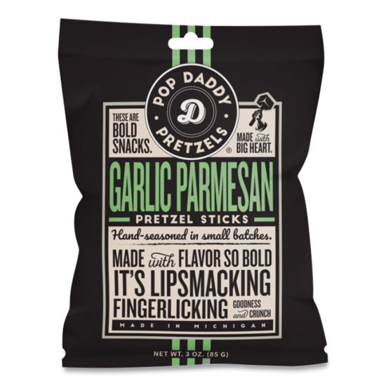 Garlic Parmesan Pretzel Sticks, 3 oz Bag, 15/Carton1