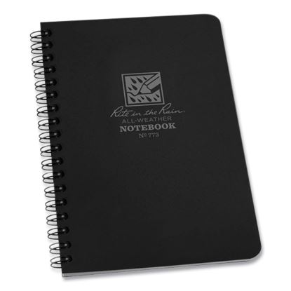 All-Weather Wire-O Notebook, Universal: Narrow Rule and Quadrille Rule, Black Cover, (32) 7 x 4.63 Sheets1