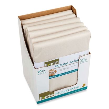 100% Recycled Paper Packing Sheets, 24" x 24", Natural, 20/Pack1