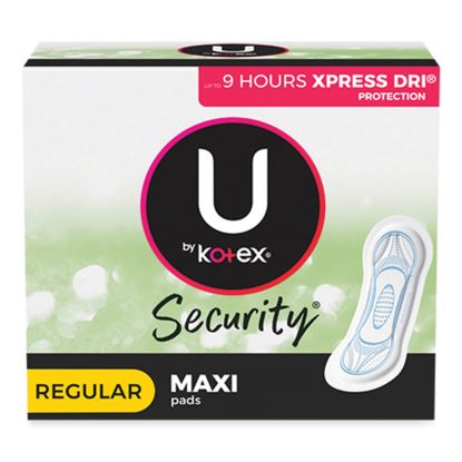 U by Kotex Security Regular Maxi Pads, Unscented, 48/Pack1