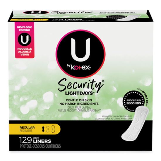 U by Kotex Security Lightdays Liners, Unscented, 129/Pack1