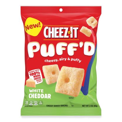 Puff'd Crackers, White Cheddar, 3 oz Bag, 6/Carton1