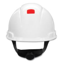 SecureFit Hard Hat with Uvicator, Four-Point Ratchet Suspension, White1