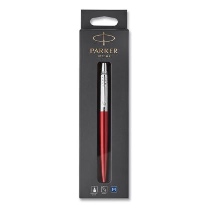 Jotter Ballpoint Pen, Retractable, Medium 0.7 mm, Blue Ink, Kensington Red/Chrome Barrel1