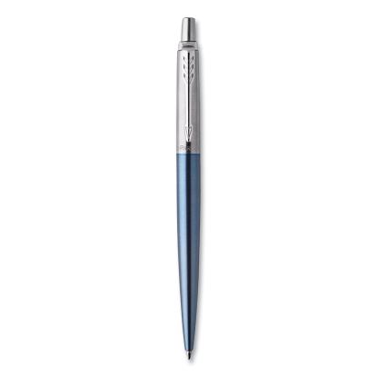 Jotter Ballpoint Pen, Retractable, Medium 0.7 mm, Blue Ink, Waterloo Blue/Chrome Barrel1