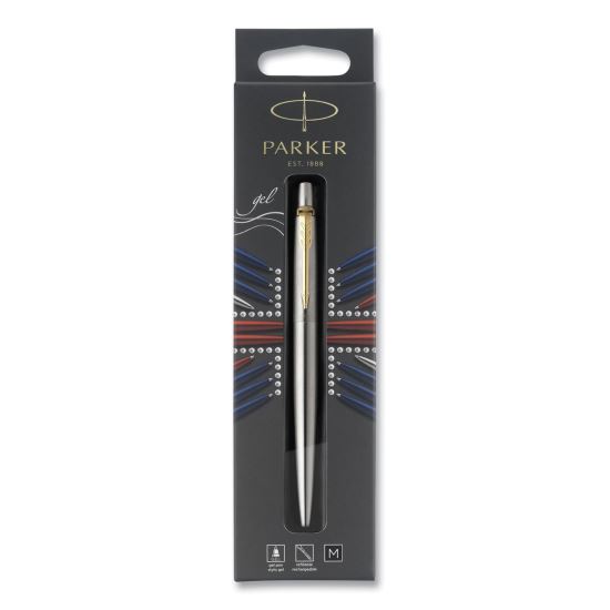 Jotter Rollerball Pen, Medium Point 0.7 mm, Black Ink, Stainless Steel Barrel1